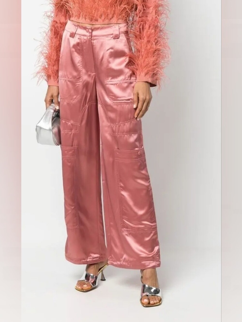 Cult Gaia wynn satin cargo trousers XS/US2